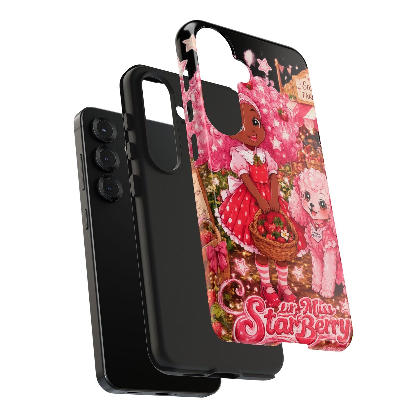Tough Phone Case — Lil'Miss StarBerry & Maltipoo MooMoo Strawberry Farm Sleepy Night