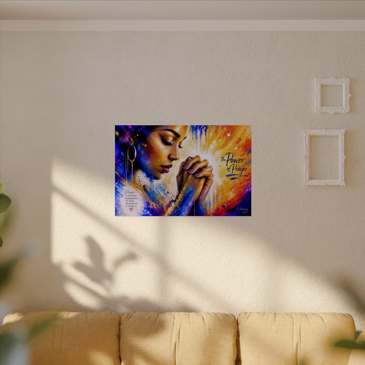 Watercolor” The Power of Prayer”. Textured Watercolor Matte Posters