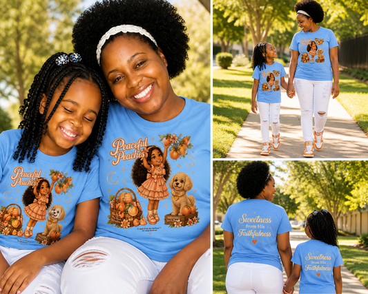 Peaceful Peaches Kids T-Shirt –Faith-Based Mommy & Me Style 🍑