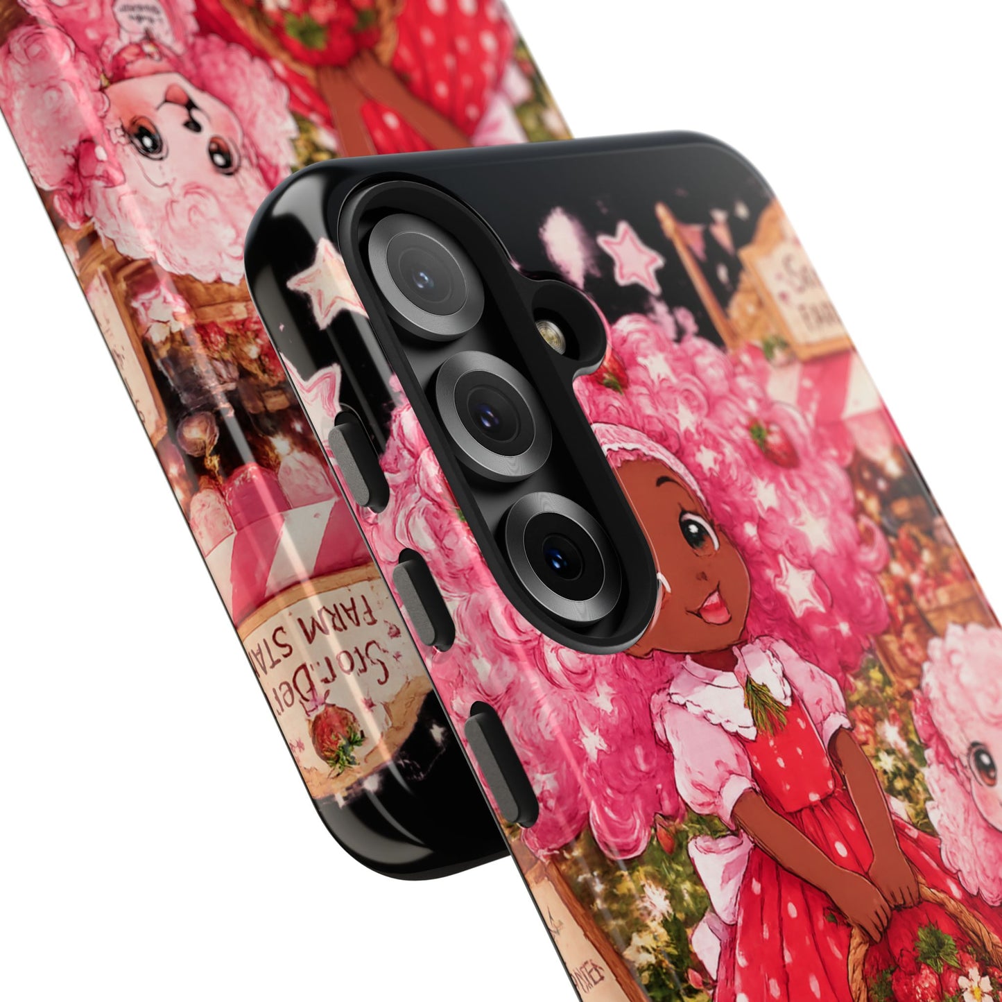 Tough Phone Case — Lil'Miss StarBerry & Maltipoo MooMoo Strawberry Farm Sleepy Night