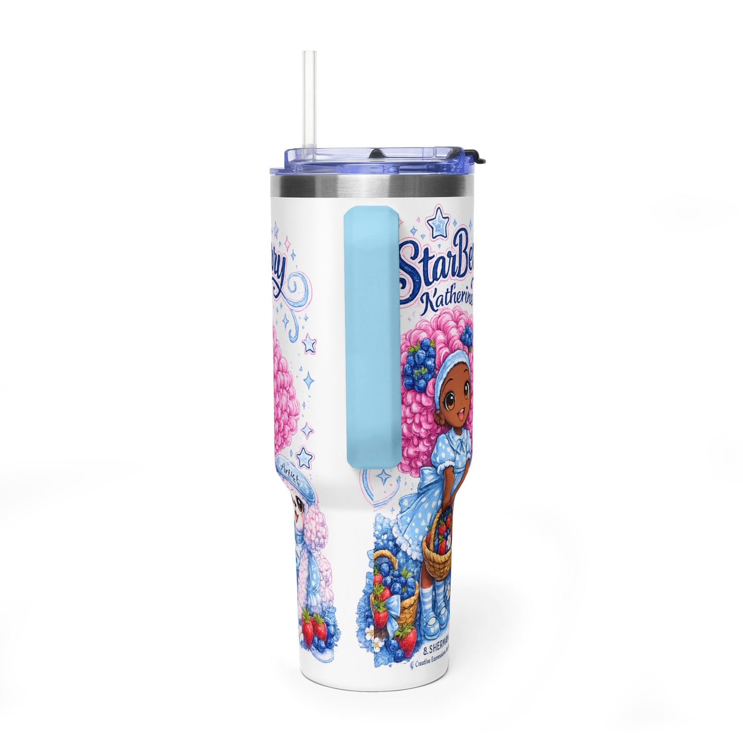 40oz Tumbler - StarBerry Katherine Cute Girl & Poodle Thermal Travel Cup