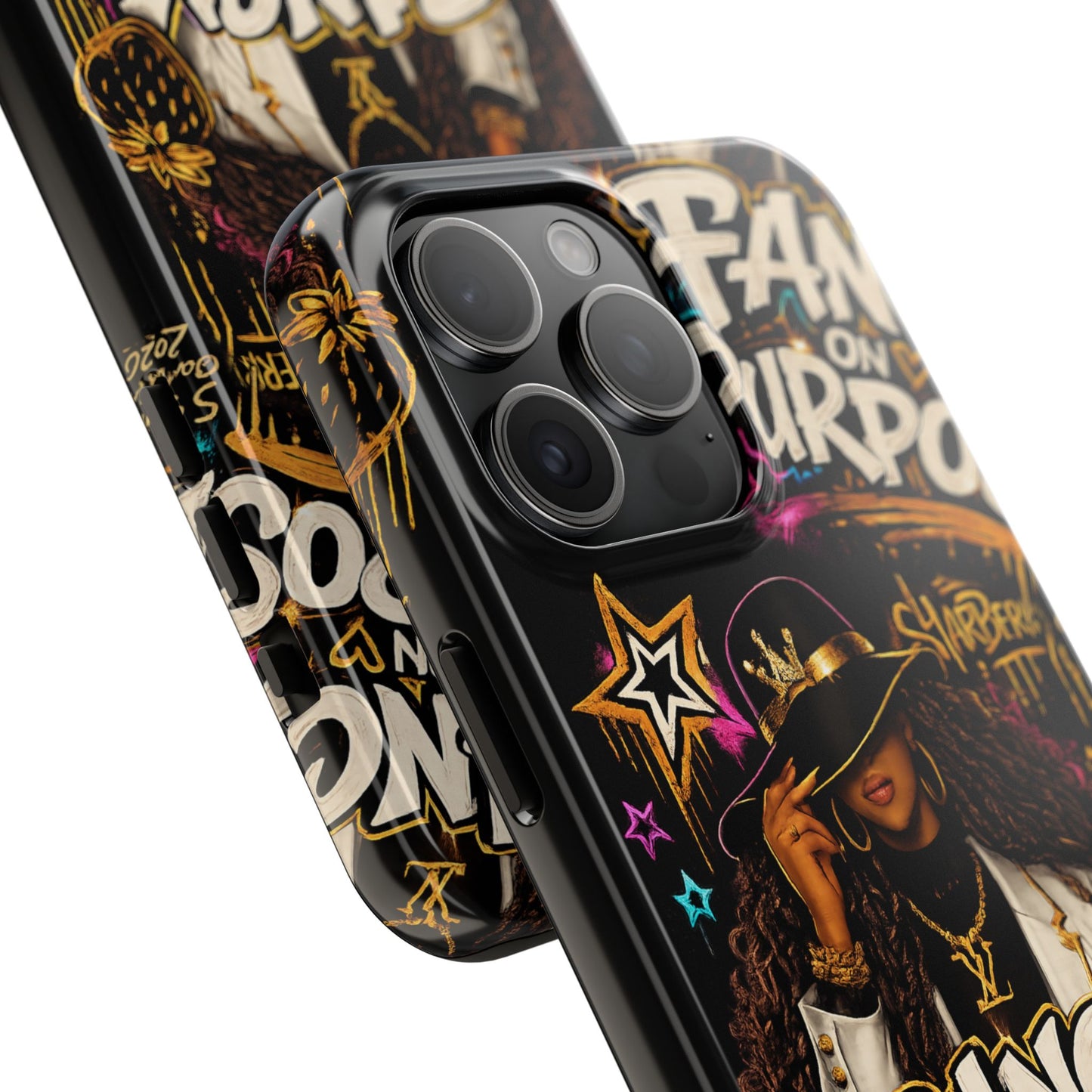 Fancy On Purpose Phone Case – Bold Black Woman Street Art Design