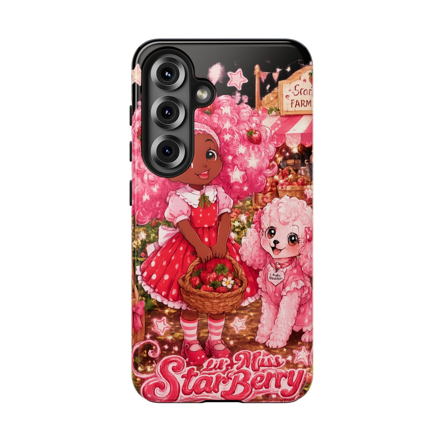 Tough Phone Case — Lil'Miss StarBerry & Maltipoo MooMoo Strawberry Farm Sleepy Night