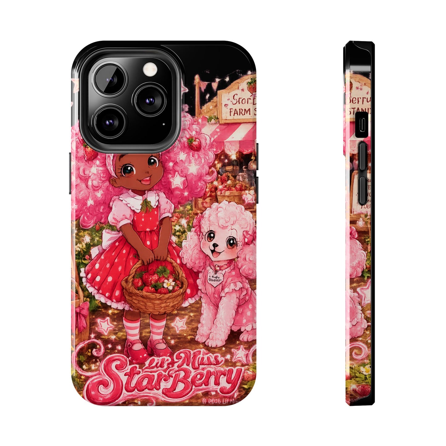 Tough Phone Case — Lil'Miss StarBerry & Maltipoo MooMoo Strawberry Farm Sleepy Night