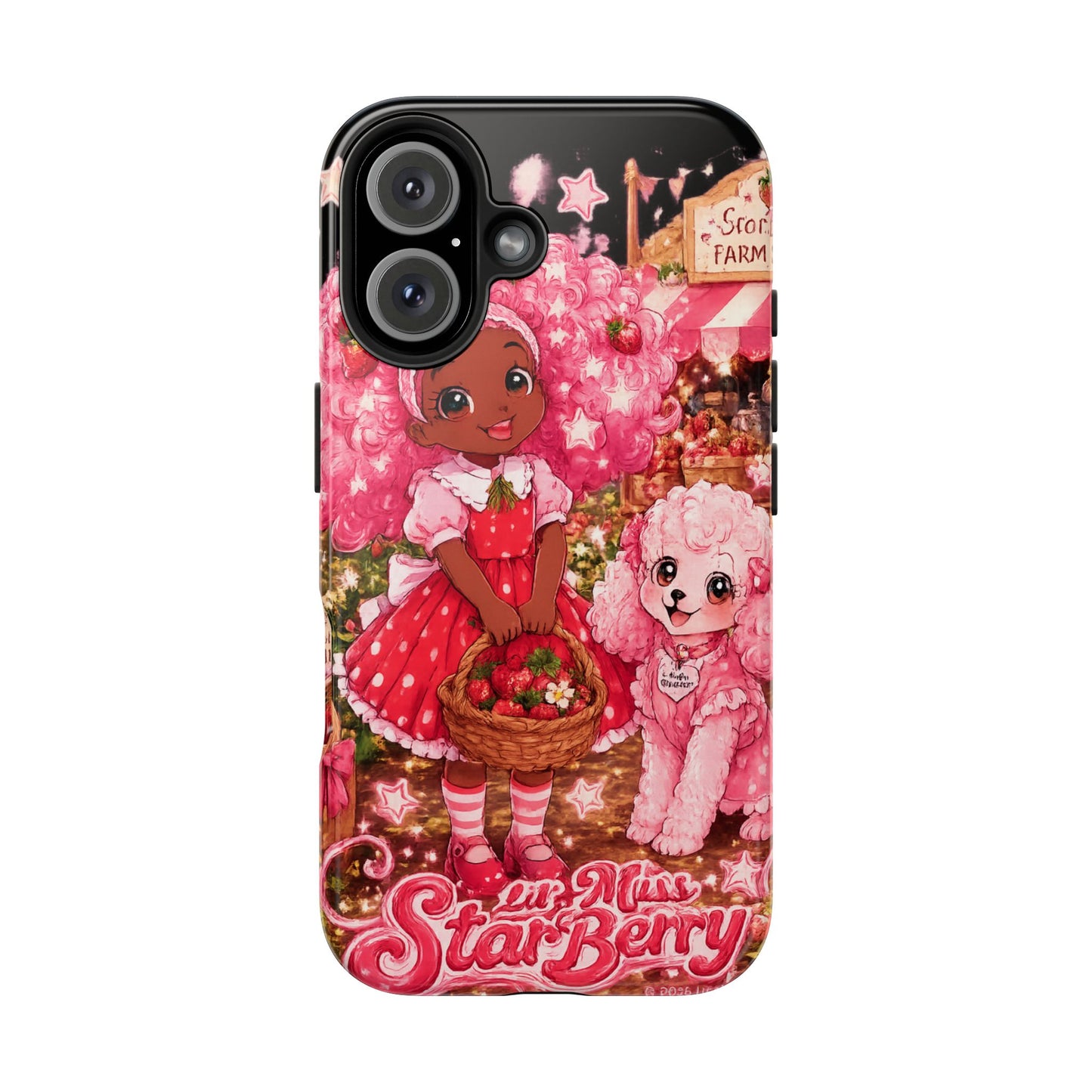 Tough Phone Case — Lil'Miss StarBerry & Maltipoo MooMoo Strawberry Farm Sleepy Night