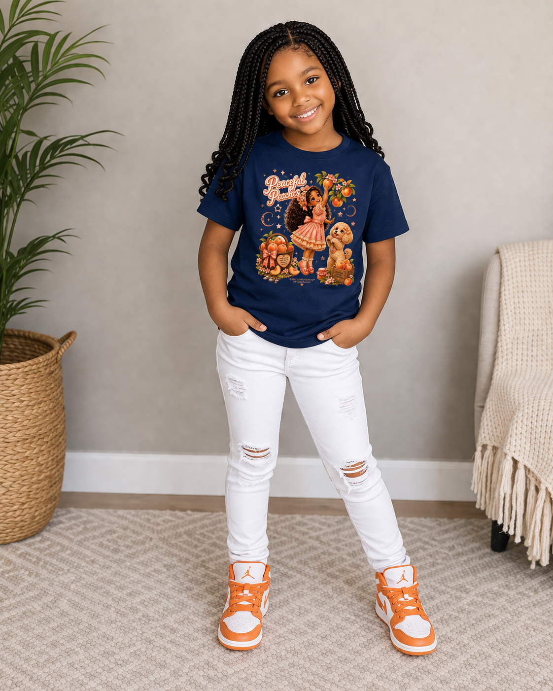 Peaceful Peaches Kids T-Shirt –Faith-Based Mommy & Me Style 🍑
