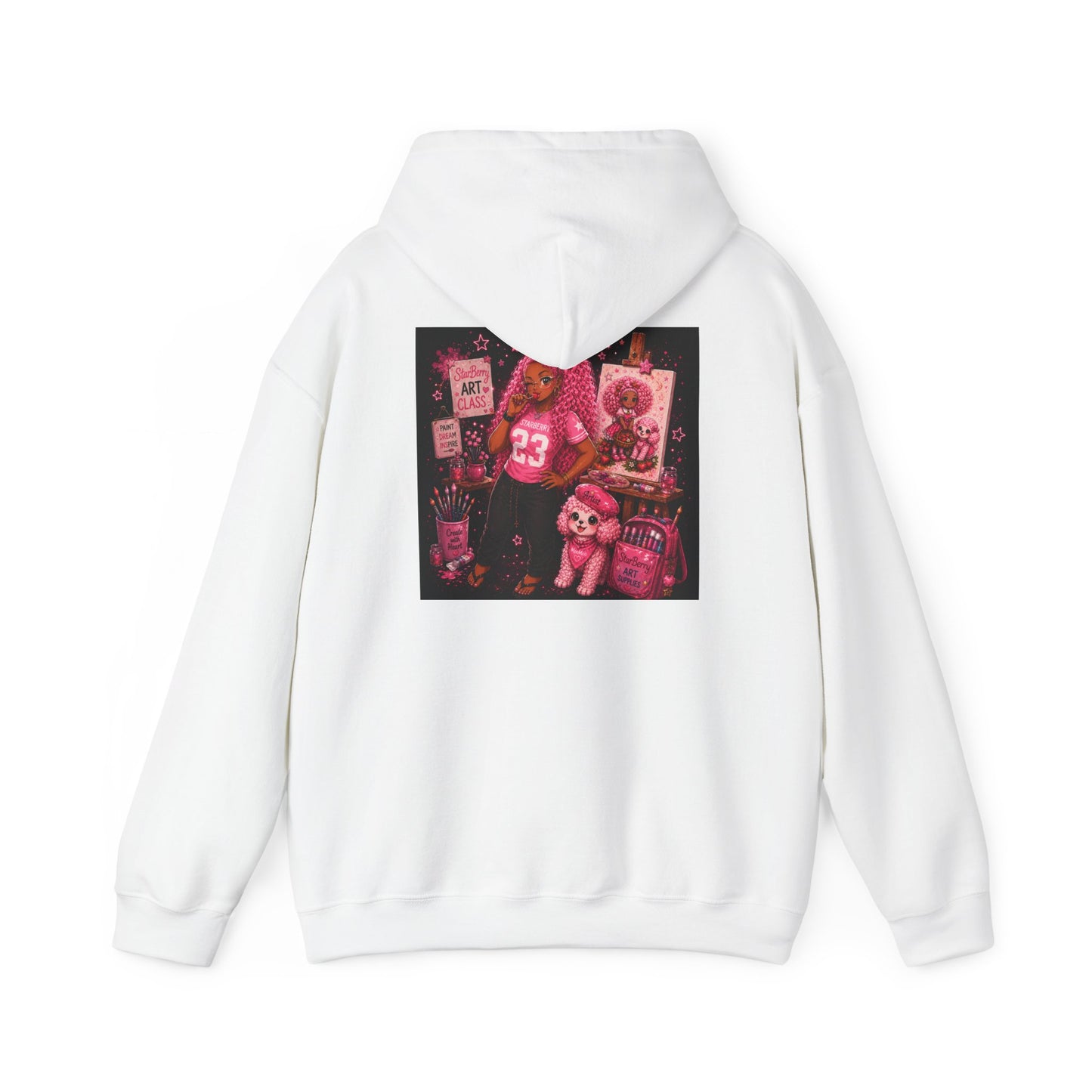 Teen StarBerry Collection™ Black Retro Collage Hoodie — Cute Aesthetic Vintage Plush