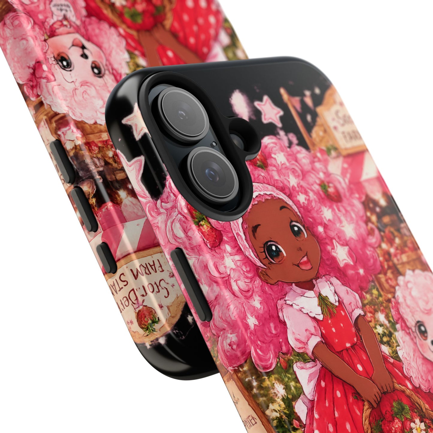 Tough Phone Case — Lil'Miss StarBerry & Maltipoo MooMoo Strawberry Farm Sleepy Night