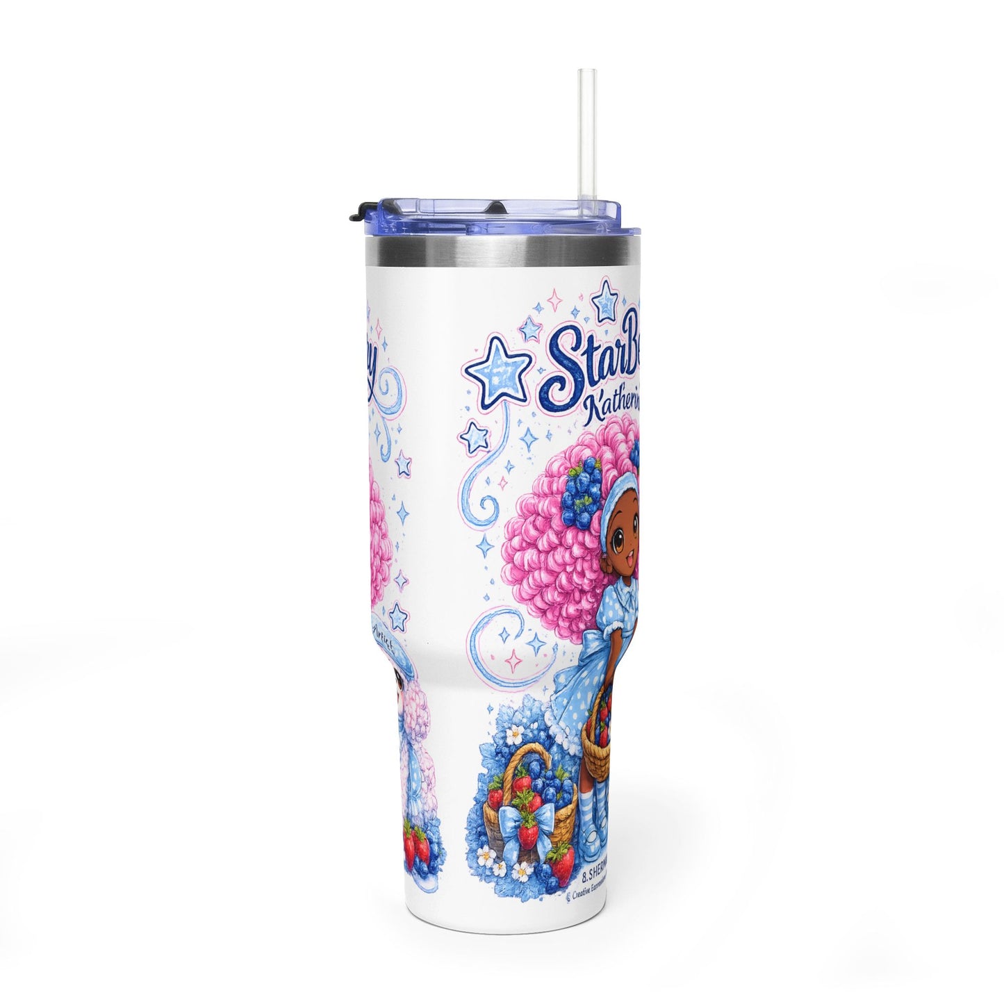 40oz Tumbler - StarBerry Katherine Cute Girl & Poodle Thermal Travel Cup