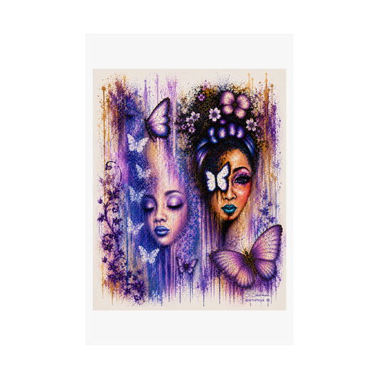 Transformation Is Beautiful™ | Luxury Feminine Butterfly Wall Art Satin Posters