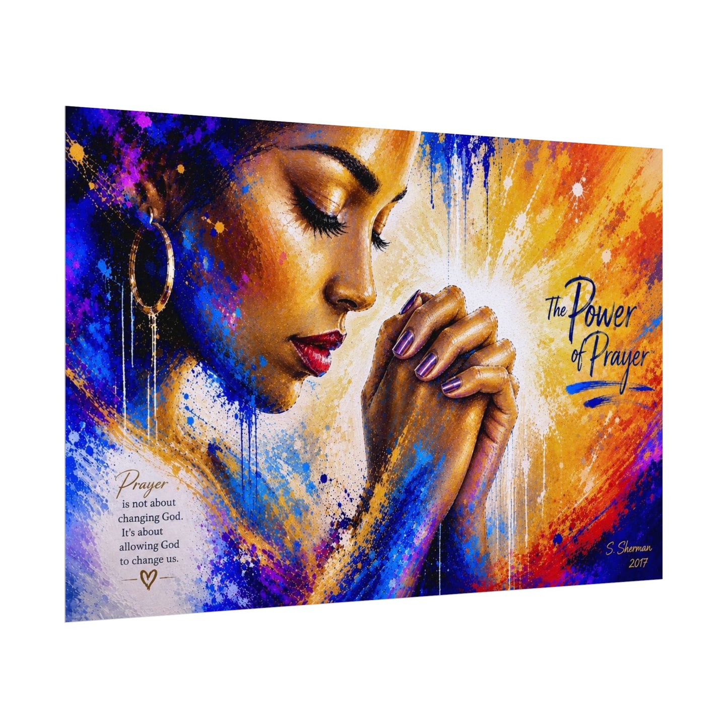 Watercolor” The Power of Prayer”. Textured Watercolor Matte Posters